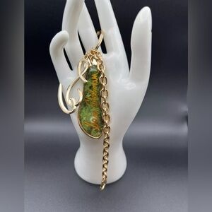 Designer Keychain Charms Goldtone Metal Logo Marbelized Shoe Sam Edelman Sandal